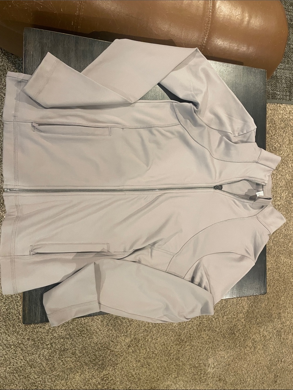 Gilly Hicks Light Gray Zip-Front Bomber Jacket